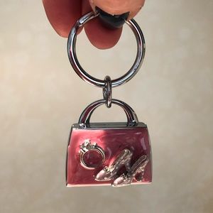 Spring Street pink enamel key chain
